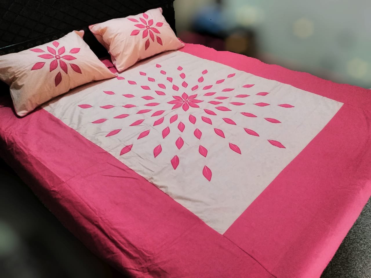 Aplic Work Cotton Bedsheet - Image 4